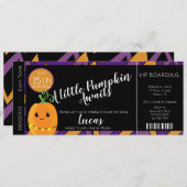 Halloween Baby shower Pumpkin Ticket Uitnodiging (Voorkant / Achterkant)
