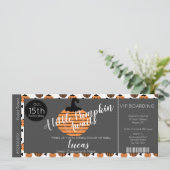 Halloween Baby shower Pumpkins Ticket Invitation Kaart (Staand voorkant)