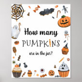 Halloween Baby shower Raad eens hoeveel pompoenen Poster (Voorkant)