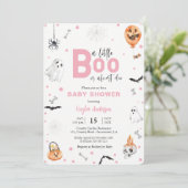 Halloween Baby shower Roze-geest-uitnodiging Kaart (Staand voorkant)
