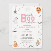 Halloween Baby shower Roze-geest-uitnodiging Kaart (Voorkant)