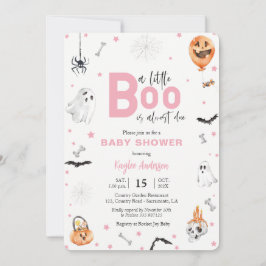 Halloween Baby shower Roze-geest-uitnodiging Kaart