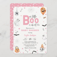 Halloween Baby shower Roze-geest-uitnodiging