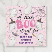 Halloween Baby shower Roze Meisje Schattige Little Bedankjes Labels (Voorkant)