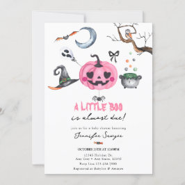 Halloween-Baby shower | Roze pompoen Kaart