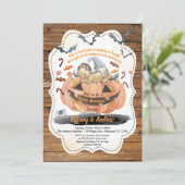 Halloween baby shower rustige pompoen kaart (Staand voorkant)