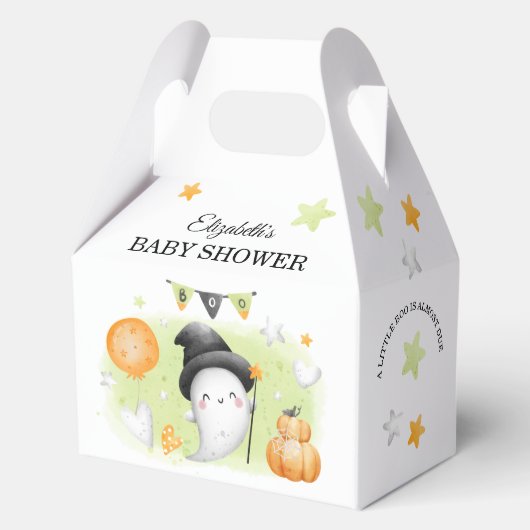 Halloween Baby shower Schattige Little Boo Medium Bedankdoosjes (Achterkant)