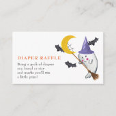 Halloween Baby shower Schattigee Spook Luier Raffl Informatiekaartje (Voorkant)