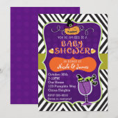 Halloween BABY SHOWER Schattigee uitnodiging (Voorkant / Achterkant)