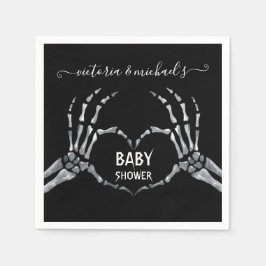 Halloween Baby shower Skelet Handen Hart Servet