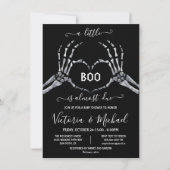 Halloween Baby shower Skelet hart Little Boo In Kaart (Voorkant)