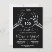 Halloween Baby shower Skelet hart Little Boo Kaart (Voorkant)