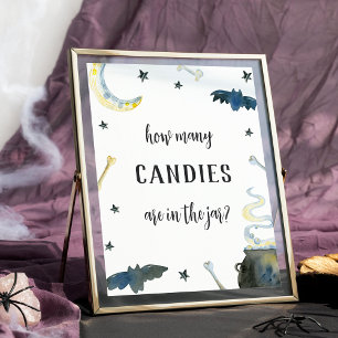 Halloween Baby Shower Snoep Gokspel Bord Poster