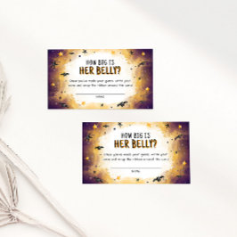Halloween Baby shower spel Hoe groot is haar buik Informatiekaartje