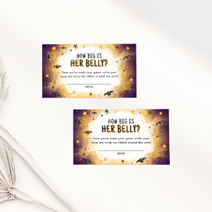 Halloween Baby shower spel Hoe groot is haar buik Informatiekaartje