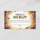 Halloween Baby shower spel Hoe groot is haar buik Informatiekaartje (Voorkant)