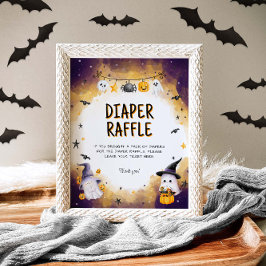 Halloween Baby shower Spel Luier Raffle Teken Poster