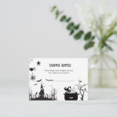 Halloween baby shower spel luier verzoek informatiekaartje (Staand voorkant)