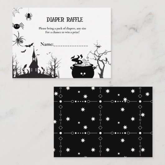 Halloween baby shower spel luier verzoek informatiekaartje (Voorkant / Achterkant)