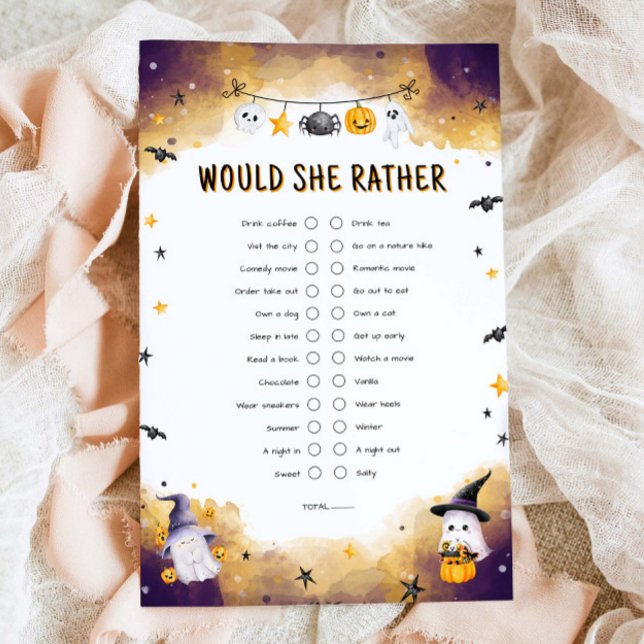 Halloween Baby shower spel zou ze liever spel (Creator heeft geüpload)