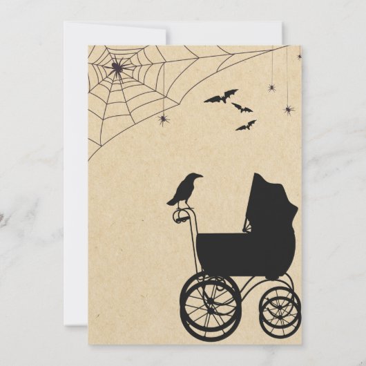 Halloween Baby shower Spooky Gothic Kaart (Achterkant)