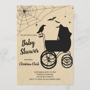 Halloween Baby shower Spooky Gothic Kaart