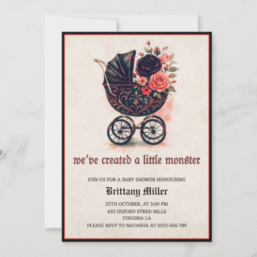  Halloween Baby shower Uitnodiging (Voorkant)