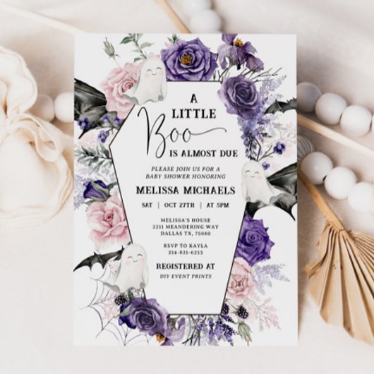 HALLOWEEN Baby Shower Uitnodiging, Een Klein Spook Kaart