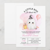 Halloween Baby Shower Uitnodiging | Kleine Boo (Voorkant / Achterkant)