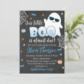 Halloween Baby shower Uitnodiging Leuke Ghost Boy (Staand voorkant)