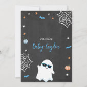 Halloween Baby shower Uitnodiging Leuke Ghost Boy (Achterkant)