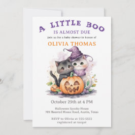 Halloween Baby Shower Uitnodiging Little Boo Katte