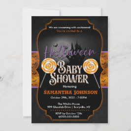 Halloween Baby shower Uitnodiging met katten