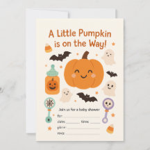 Halloween Baby Shower Uitnodiging – Mooie Pompoen