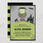 Halloween baby shower uitnodiging Oktober Monster (Voorkant / Achterkant)