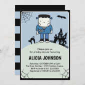 Halloween baby shower uitnodiging Oktober Schattig (Voorkant / Achterkant)