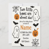 Halloween Baby shower uitnodiging | tweeling | bew (Voorkant)
