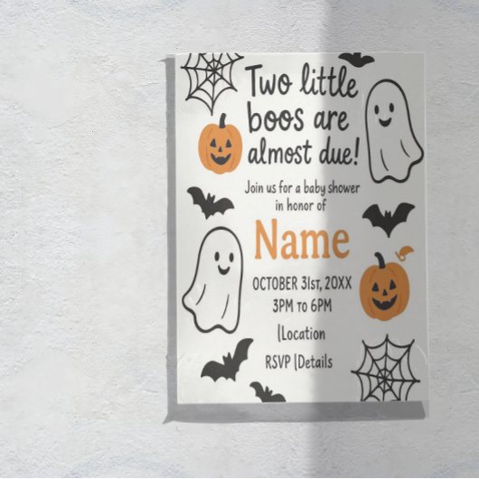 Halloween Baby shower uitnodiging | tweeling | bew