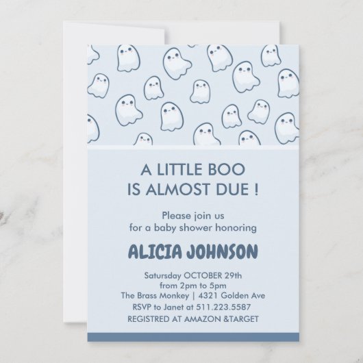 Halloween baby shower uitnodigingen leuk (Voorkant)