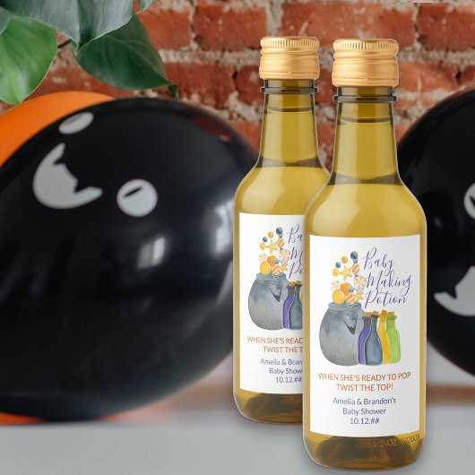 Halloween Baby shower voor Baby Making Potion Wijn Etiket