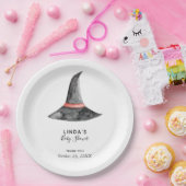 Halloween Baby shower Waterverf Witch's Pet Cute Papieren Bordje (Feest)