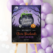 Halloween Baby shower Welkomstbord Baby is Brouwen Poster