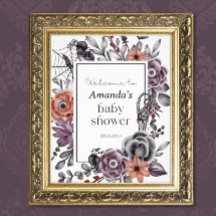 Halloween Baby shower, welkomstbord Spooky Floral