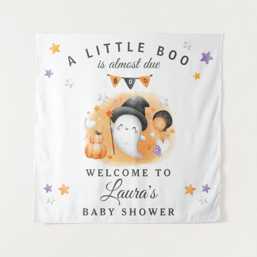 Halloween Baby shower Welkomstbord Tapestry Sinaas Wandkleed (Voorkant)