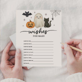 Halloween Baby shower wensen voor Baby en spel Advieskaart