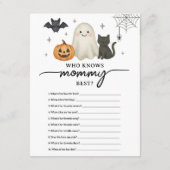 Halloween Baby shower wensen voor Baby en spel Advieskaart (Achterkant)