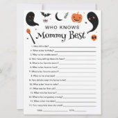 Halloween Baby shower Wie kent Mama Beste Game Kaa Kaart (Voorkant)