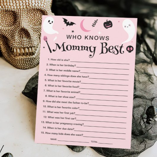 Halloween Baby shower Wie kent Mama Beste Game Kaa Kaart