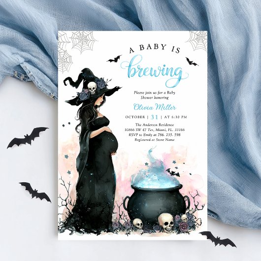 Halloween Baby shower Witch Invitation Kaart