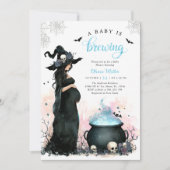 Halloween Baby shower Witch Invitation Kaart (Voorkant)